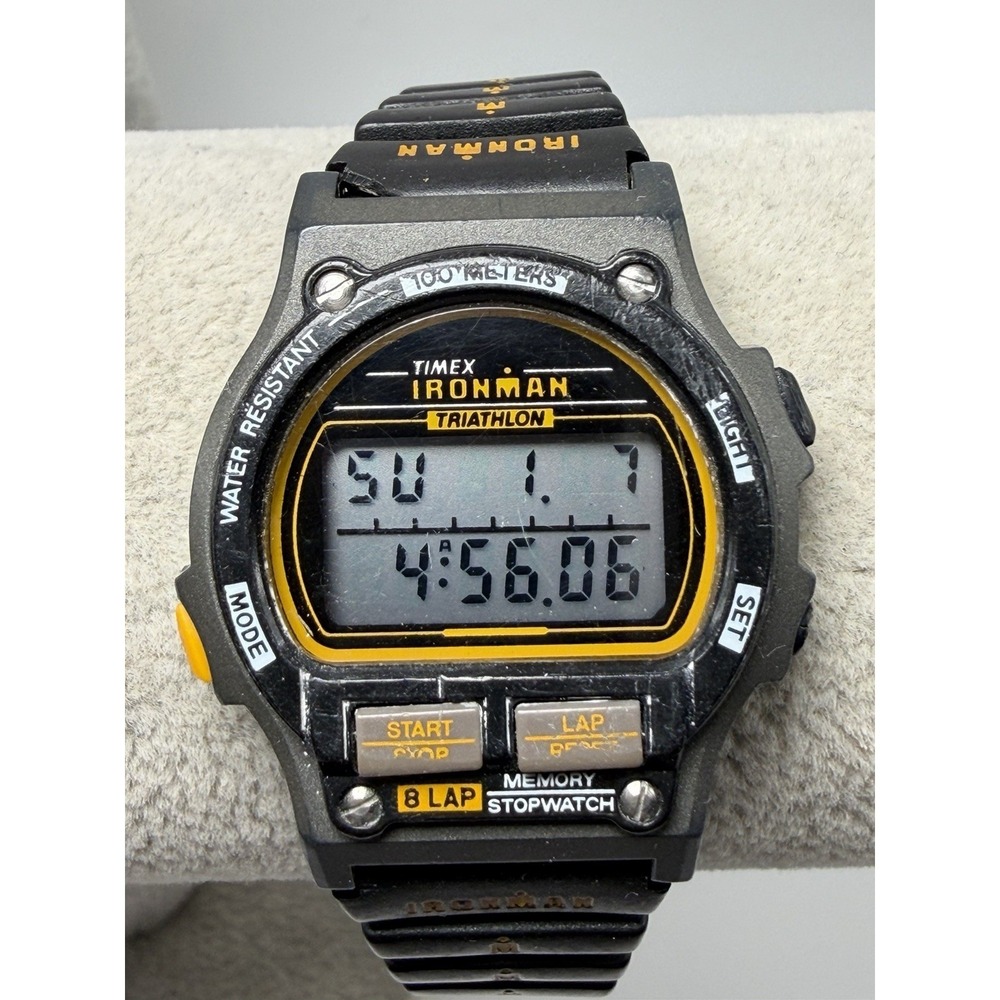 Timex 1992 Ironman Triathlon 8 Lap New Battery Ladies Watch 31MM 7" Vintage